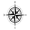Kompas med kompasrose til navigation