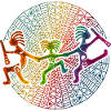 Kokopelli Familie Heeft Plezier - Mandala 1