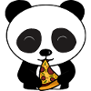 Süße Panda Bär Essen Pizza