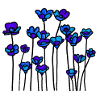 Flower meadow blue black