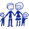 Family with children - line