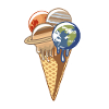 Planeten aus Eiscreme