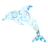 Blue Ocean Watercolour Dolphin