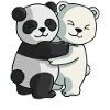 Panda and Icebear cute Hug Cuddle Animals