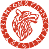 Emblème viking du loup rouge
