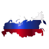 Russian Modern Flag Silhouette Map