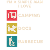 Camping dog cricket man