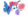 Bi-Pride Butterfly Bisexuel Flag Fleur