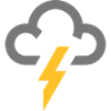Wettersymbol Donner blitzgraue Wolke Symbol