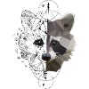 Low Poly Art Waschbär Racoon Cooles Polygon Tattoo