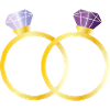 Deux bagues avec diamants violets