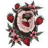 Igel mit Erdbeeren