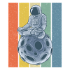 Meditating Astronaut Retro Style