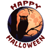 Happy Halloween - Scary Creepy Owl Fuldmåne Gave