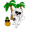 Motivo estivo barodle bianco sotto le palme