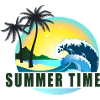 Summertime beach panorama