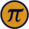 Pi-Symbol auf gelbem texturiertem Hintergrund