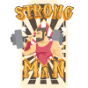 Strong man circus weightlifting birthday