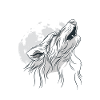 Moon with a wolf