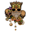 Steampunk Schädel mit Blumen