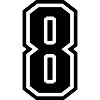 8 - Numero 8 - Numero di maglia bicolore cambio colore