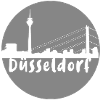 düsseldorf ,skyline,grau,kreis, scherenschnitt