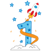 1st Birthday Baby Child Rocket