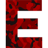 Letter E Red Camo Design