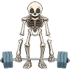 Funny skeleton weightlifting