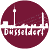 Düsseldorf, skline,red, circle, silhouette