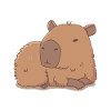 Capybara Lying Down And Relaxing