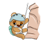 Climbing abseiling bear comic