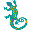 Gecko bunt Zeichnung