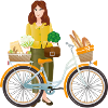 Bicycle shopping shopping basket environment