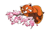 Mignon Red Panda Japonais Cerisier