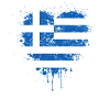 Grèce Drapeau coeur