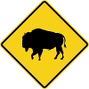 Bison Warning Sign
