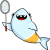 Cool shark plays badminton