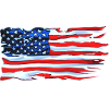 American flag ripped comic art