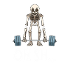 Funny skeleton weightlifting