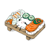 Sushi giapponese Kawaii Anime Drawing Regalo
