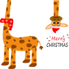 Funny Giraffe Merry Christmas
