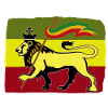 Reggae lion with Rasta flag