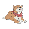 Kawaii Shiba with red scarf