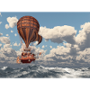 Fantasy luftballon over havet