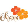Ohana with hibiscus flowers