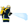 Firefighter with hose