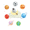 Astronaut Planet Rowing Cloud
