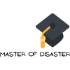 Master of Disaster mit Graduierungshut