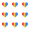 Rainbow heart pattern
